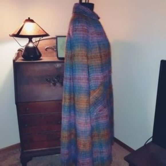 Vtg Scottish made mohair wool cape poncho 1960s - Picture 5 of 12